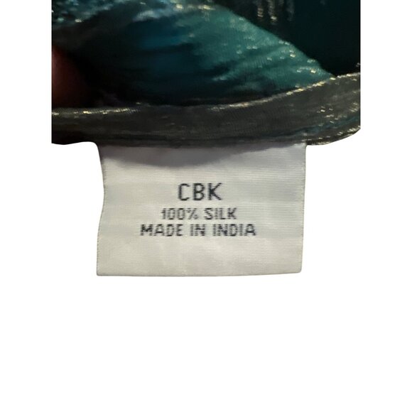 Vintage CBK 100% Silk Beaded Trim Runner Made In India - Picture 5 of 6